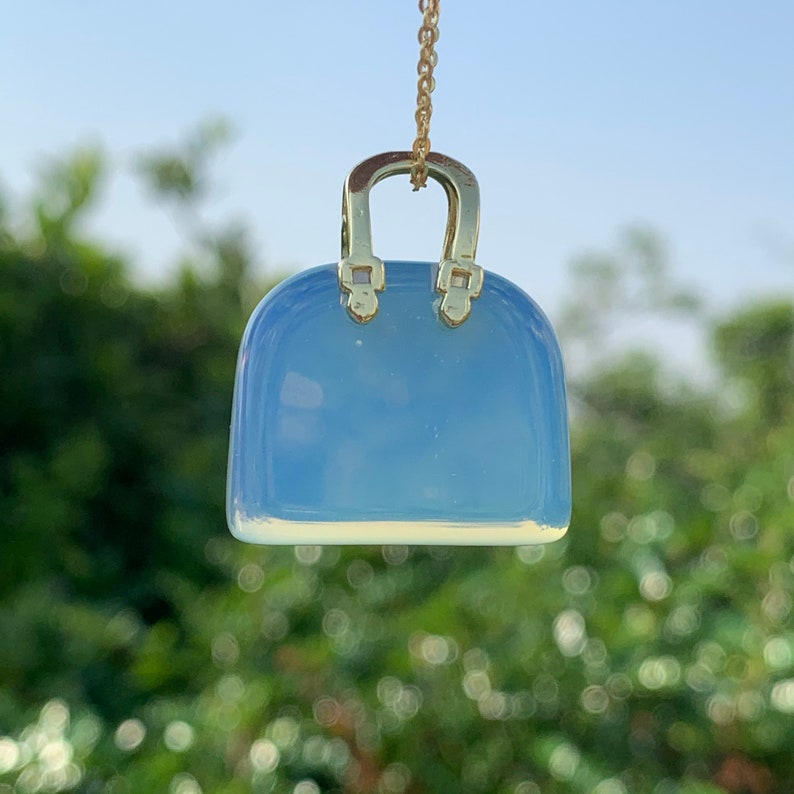 Crystal Handbag Pendant, 23 Mm Gemstone Bag Charm, Crystal Decor