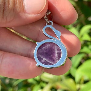 Pingente de Cisne de Cristal, Pingente de Cura Energética, Cristal Genuíno, Pingente Boho com Pedra Preciosa, Presente para Ela, Ametista, Malaquita imagem 7