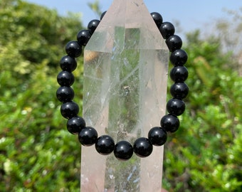 Black Obsidian Bracelet, Gemstone Round Beads Bracelet, Stretchy Bracelets, Energy Healing Bracelet, 6mm 8mm 10mm Gift For Friends.