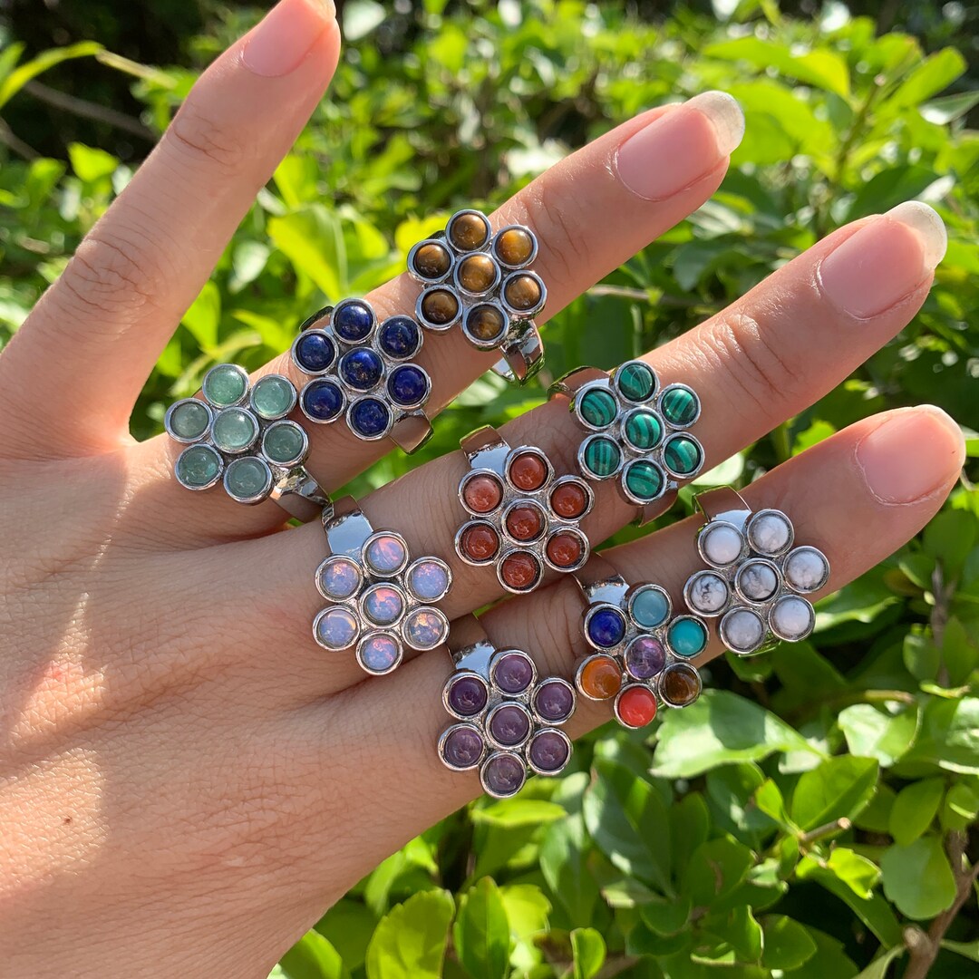 Green Color Gota Chakra Ring Set Of 6 main image 1