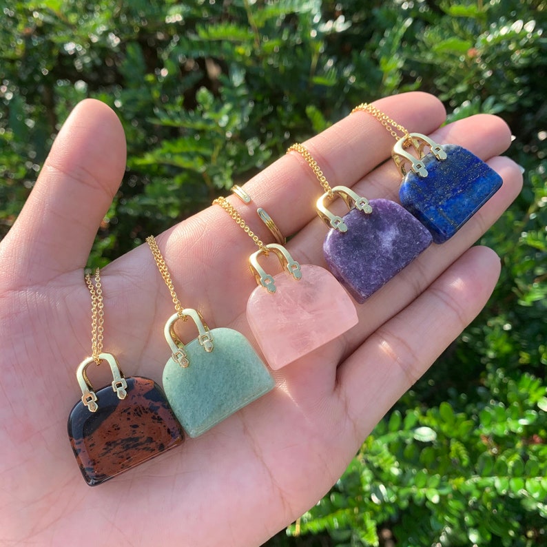 Crystal Handbag Pendant, 23 Mm Gemstone Bag Charm, Crystal Decor