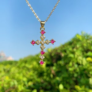 15 Style Personalized Cross Necklace, Gold Dainty Religious Cross, Minimalist Cross Necklace, Delicate Layered Necklace, Birthday Gifts.