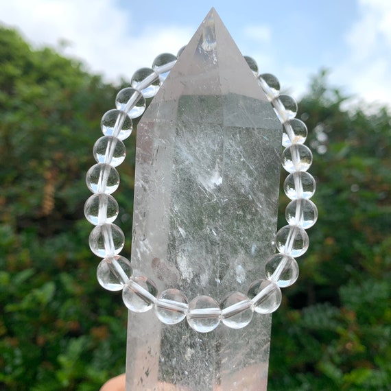 AAA Super Clear Quartz Crystal Bracelet, 8mm Natural Gemstone
