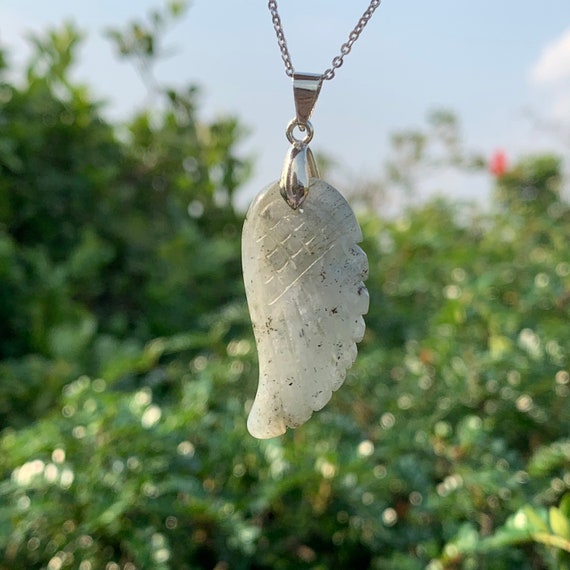 Crystal angel shop wing necklace