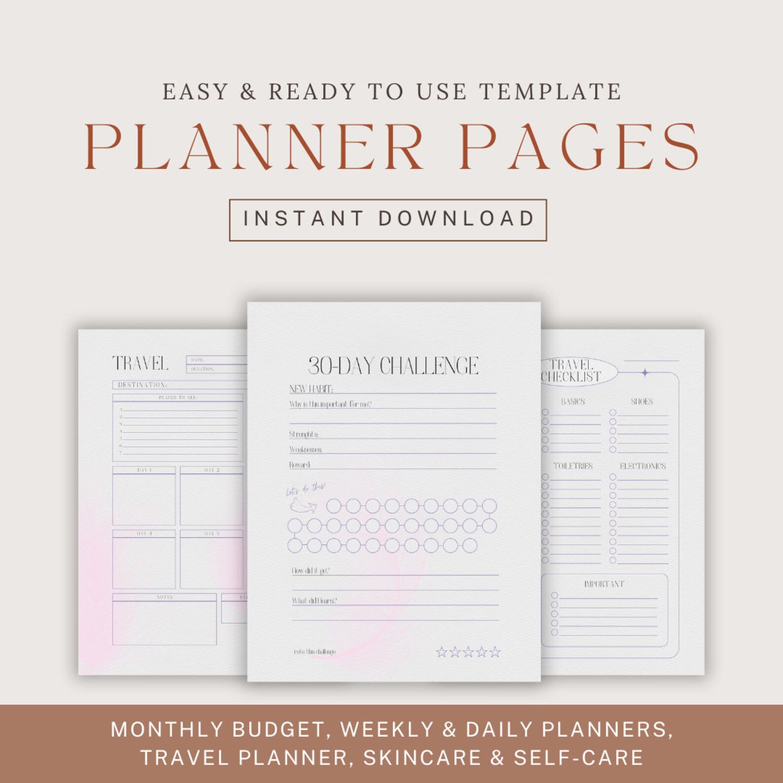 The Ultimate Girly Planner, Printable Planner Pages, Digital Download ...
