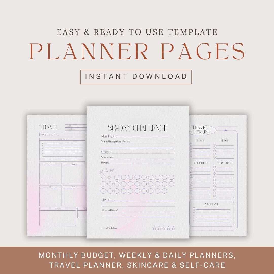 The Ultimate Girly Planner, Printable Planner Pages, Digital Download ...