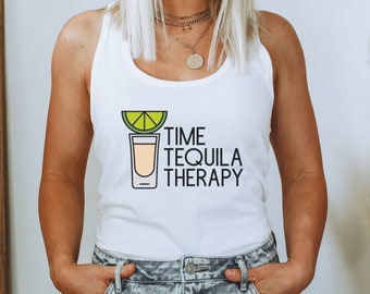 Time, Tequila, Therapy Tank|No Hard Feelings Song RacerBack|Country Lyric Shirt|Concert Tank|Country Song T-Shirt