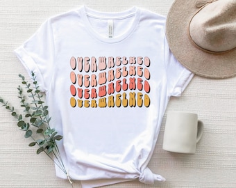 Retro überwältigt Shirt|Lustiges T-Shirt|Überstimuliertes Shirt|ADHS Shirt|Retro Grafik T-Shirt|Lustiges ADHS Shirt|Soziale Angst Shirt