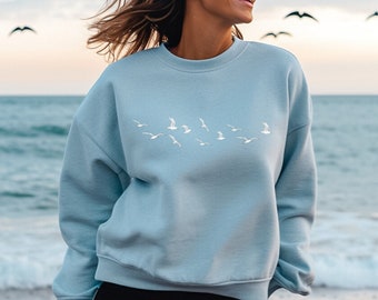 Seagulls Pullover Sweatshirt| Beach Sweatshirt|Coastal Crewneck Pullover|1989 Seagulls Sweatshirt|Cute Summer Sweatshirt|Gift for Bird Lover