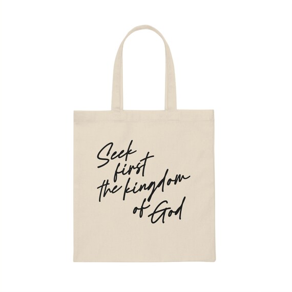 Christian Canvas Tote Bag|matthew 6:33 Bag|bible Verse Tote 