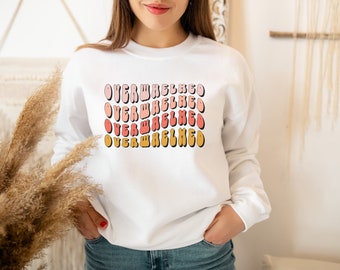 Retro Overwhelmed Pullover|Funny Sweatshirt|Overstimulated Sweatshirt|ADHD Pullover|Retro Graphic Sweatshirt|Funny ADHD Shirt