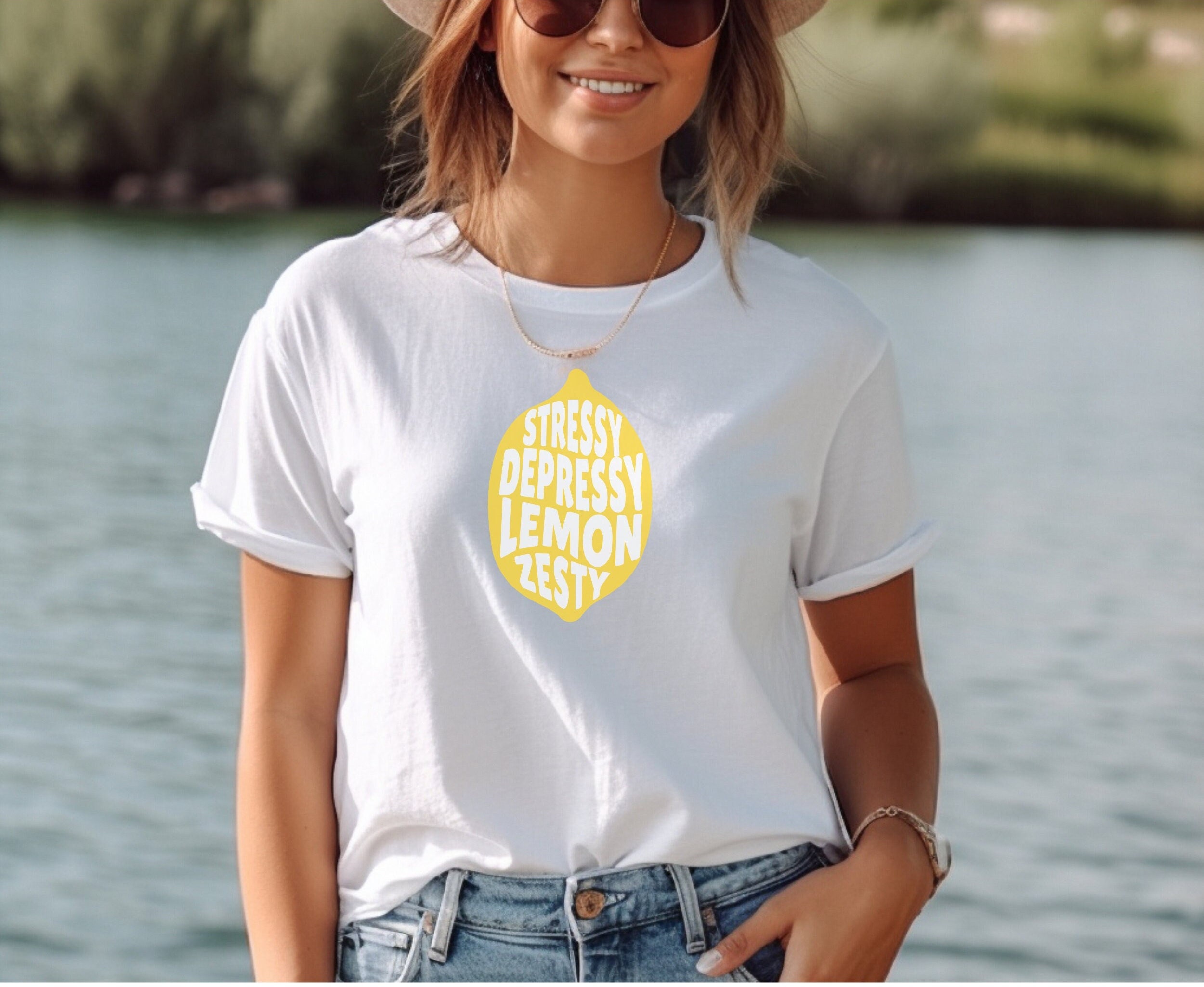 Stressy Depressy Lemon Zesty Funny Mental Health Shirt|Anxiety T-Shirt|Funny Graphic Tee|Depression Shirt|Funny Stressed Shirt