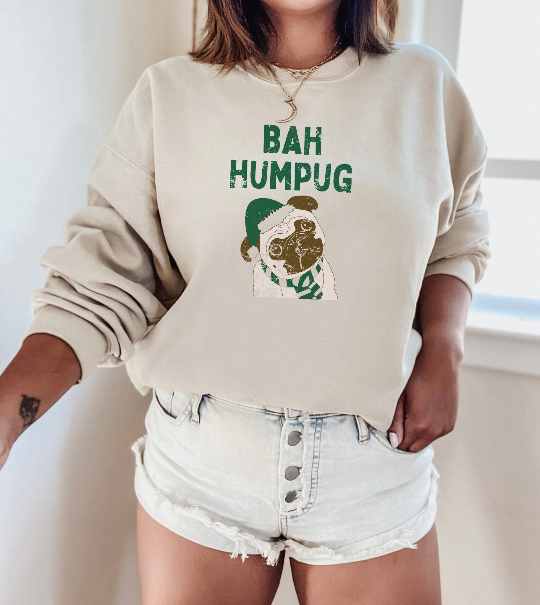 Funny Christmas Sweatshirt|Christmas Pug Shirt|Bah Humbug Shirt|Christmas Sweater|Christmas Gift|Pug Shirt|Funny Xmas Shirt