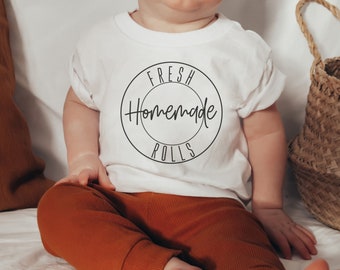 Rollos caseros frescos camiseta infantil/camisa de bebé divertida/ropa de bebé divertida/ropa de bebé unisex/camiseta de bebé de moda/camisa de bebé linda