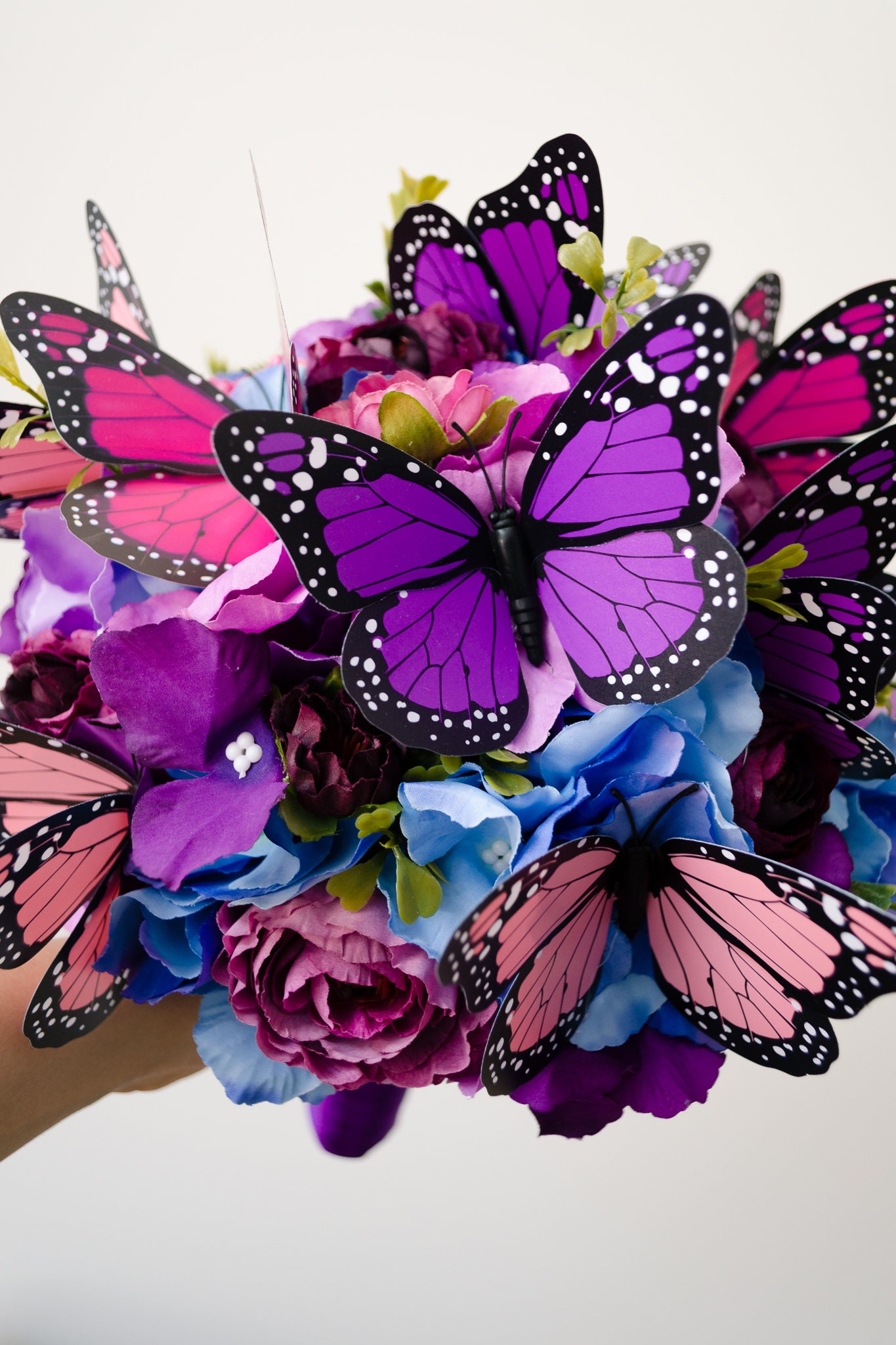 Colorful Bride Bouquet Butterfly Wedding Theme Etsy