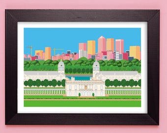 Old Royal Naval College, Greenwich,  Limited Edition Giclée Fine Art Print – South East London, SE10
