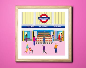 Tooting Broadway Station Limited Edition Giclée Fine Art Print – South West London, SW17