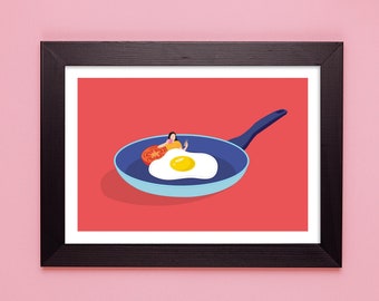 Fryday Night In Limited Edition Giclée Fine Art Print – English Breakfast, fry up, London