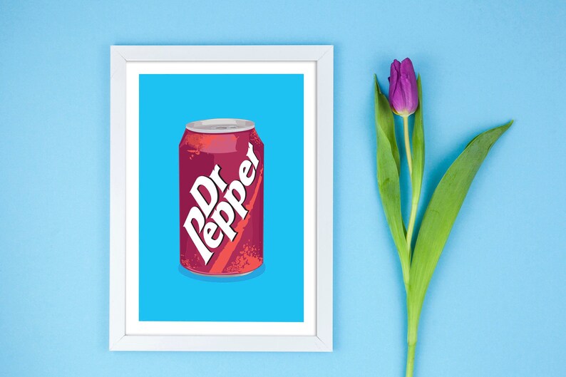 Dr Pepper Giclée Fine Art Print Retro food, Soda Pop Can, Fizzy drink, cornershop food, Uk food image 4