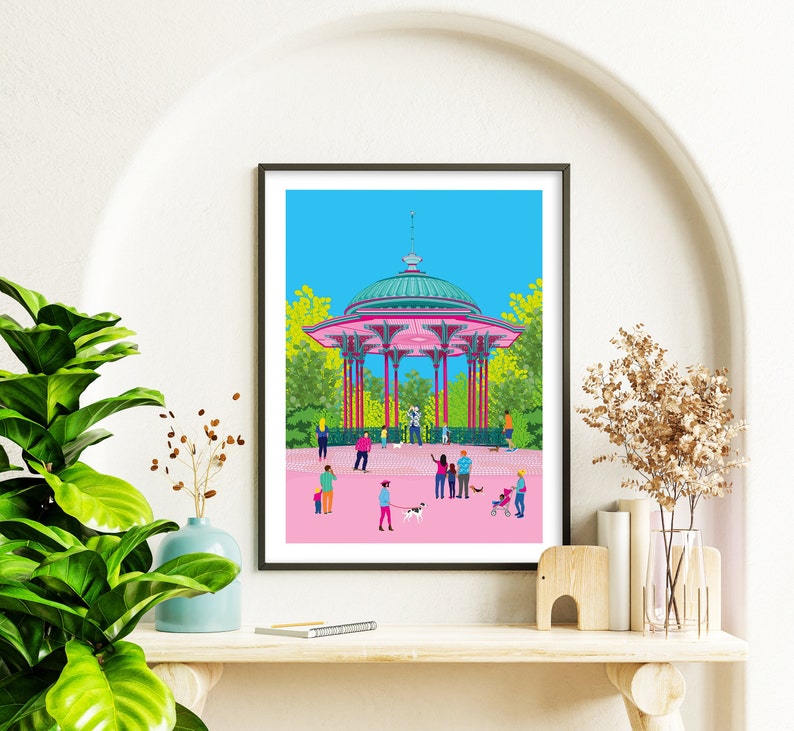 Clapham Common Bandstand Clapham Limited Edition Giclée Fine Art Print South West London, SW4, SW12, wall decor, south london art print image 6