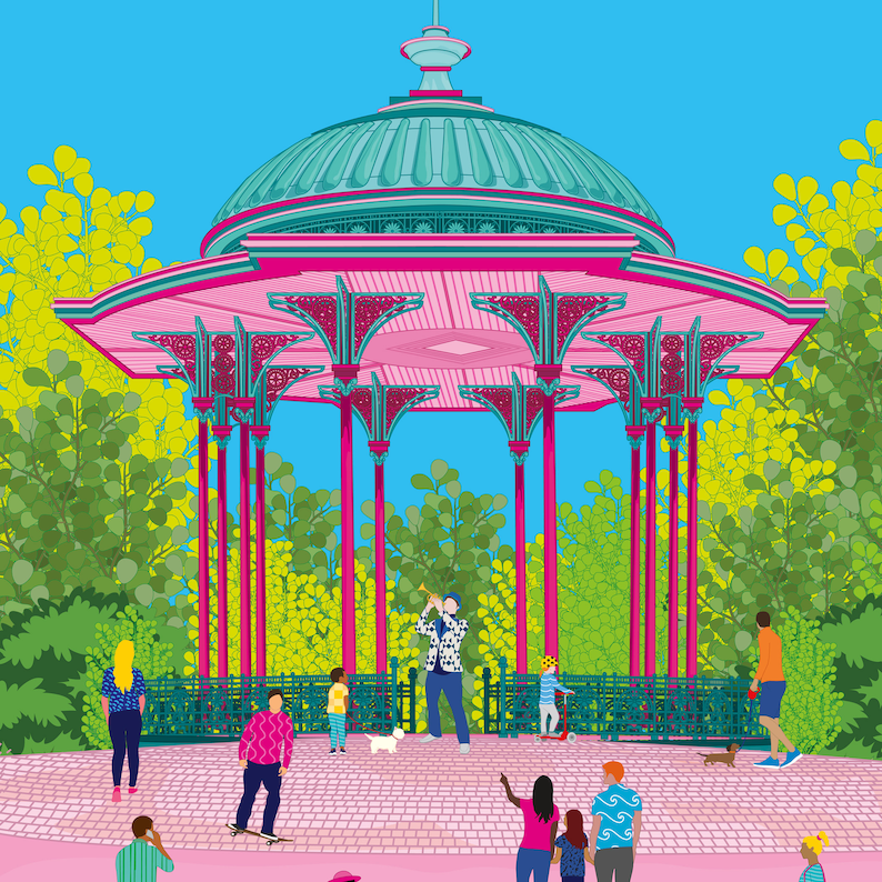 Clapham Common Bandstand Clapham Limited Edition Giclée Fine Art Print South West London, SW4, SW12, wall decor, south london art print image 3