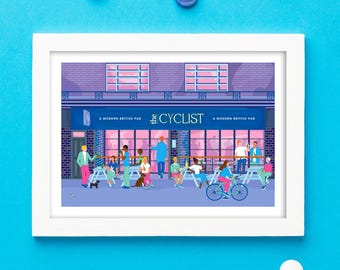 Illustration Print of the Bedford Pub, Balham, South London - Etsy UK