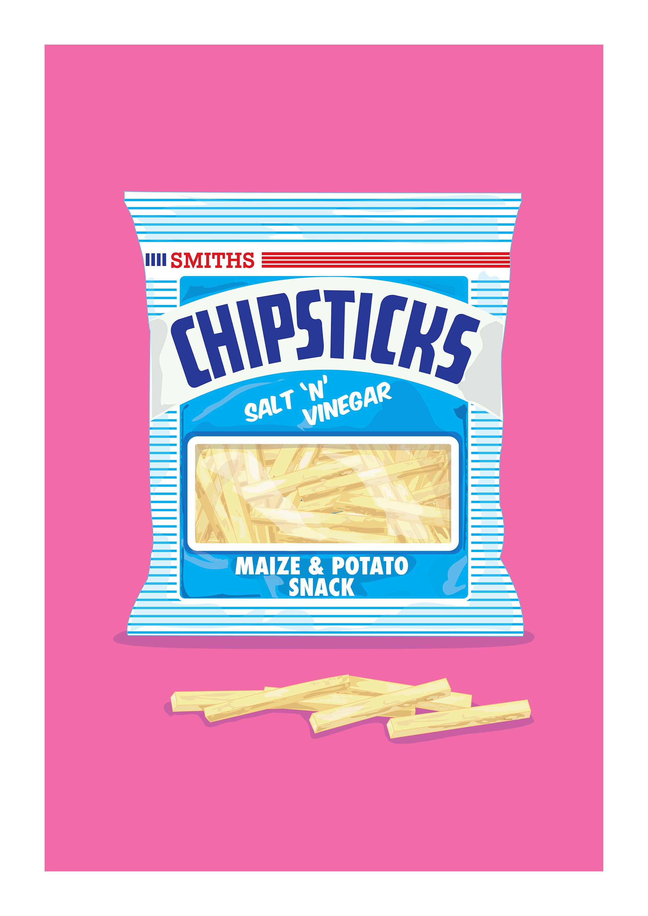 Salt N Vinegar Chipsticks Crisps Limited Edition Giclée Fine Art Print