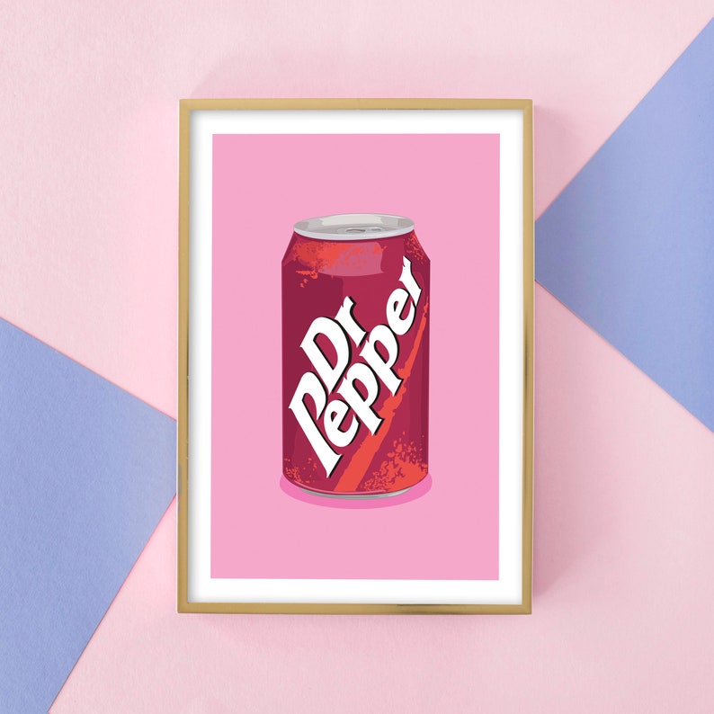 Dr Pepper Giclée Fine Art Print Retro food, Soda Pop Can, Fizzy drink, cornershop food, Uk food image 5