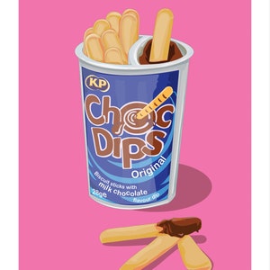 Choc Dips Limited Edition Giclée Fine Art Print KP Choc dips, 1980s chocolate, 80s art, sweets, retro sweets, corner shop, retro foodie, image 6
