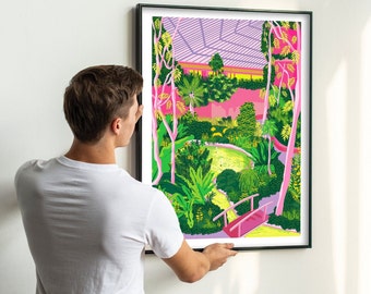 The Barbican Conservatory Limited Edition Giclée Fine Print – city of London, plant lover, botanical, concrete jungle, farringdon