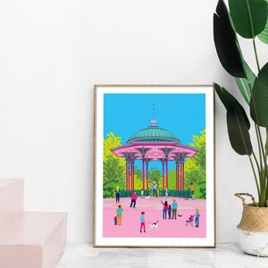 Clapham Common Bandstand Clapham Limited Edition Giclée Fine Art Print South West London, SW4, SW12, wall decor, south london art print image 9