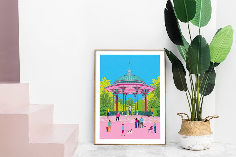 Clapham Common Bandstand Clapham Limited Edition Giclée Fine Art Print South West London, SW4, SW12, wall decor, south london art print image 9