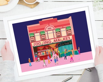 Tooting Market Limited Edition Giclée Fine Art Print – South West London, SW17