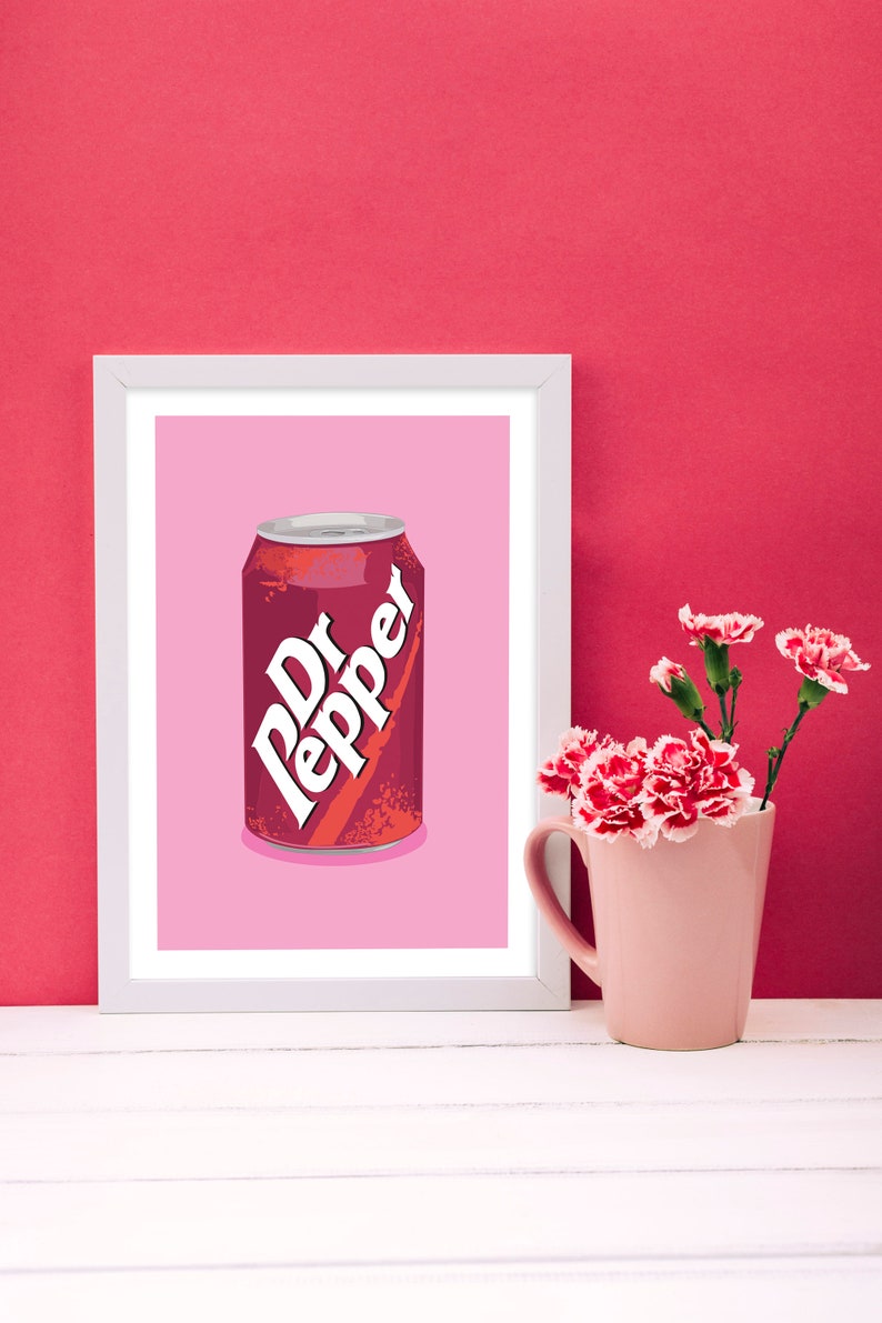 Dr Pepper Giclée Fine Art Print Retro food, Soda Pop Can, Fizzy drink, cornershop food, Uk food image 1