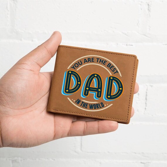 Best Dad Ever Leather Wallet, Father's Day Gift, Dad Wallet, Men