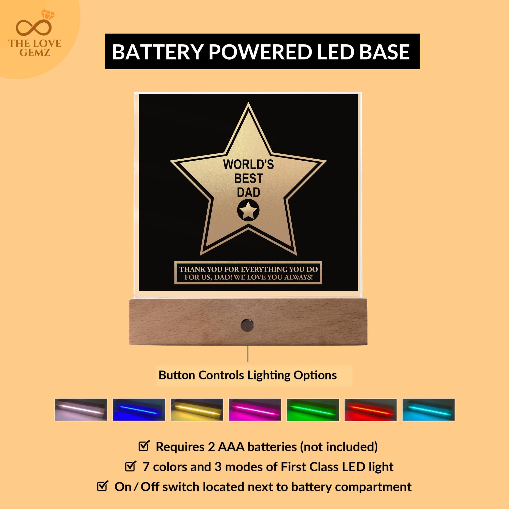 World's Best Dad LED Acrylic Plaque – Unique Father's Day Gift ...