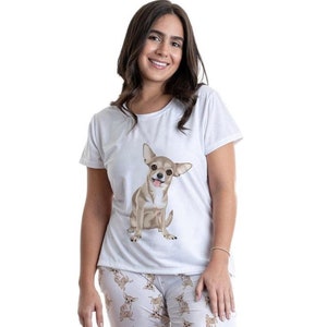 Dog Chihuahua pajama set with pants for women , Chihuahua gift, Chihuahua item , Dog pajama , Dog Pjs , Chihuahua gift