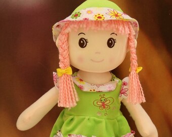 Lollipop 18'' cute soft plush Dolls with Pink Hair for age 3 up girls