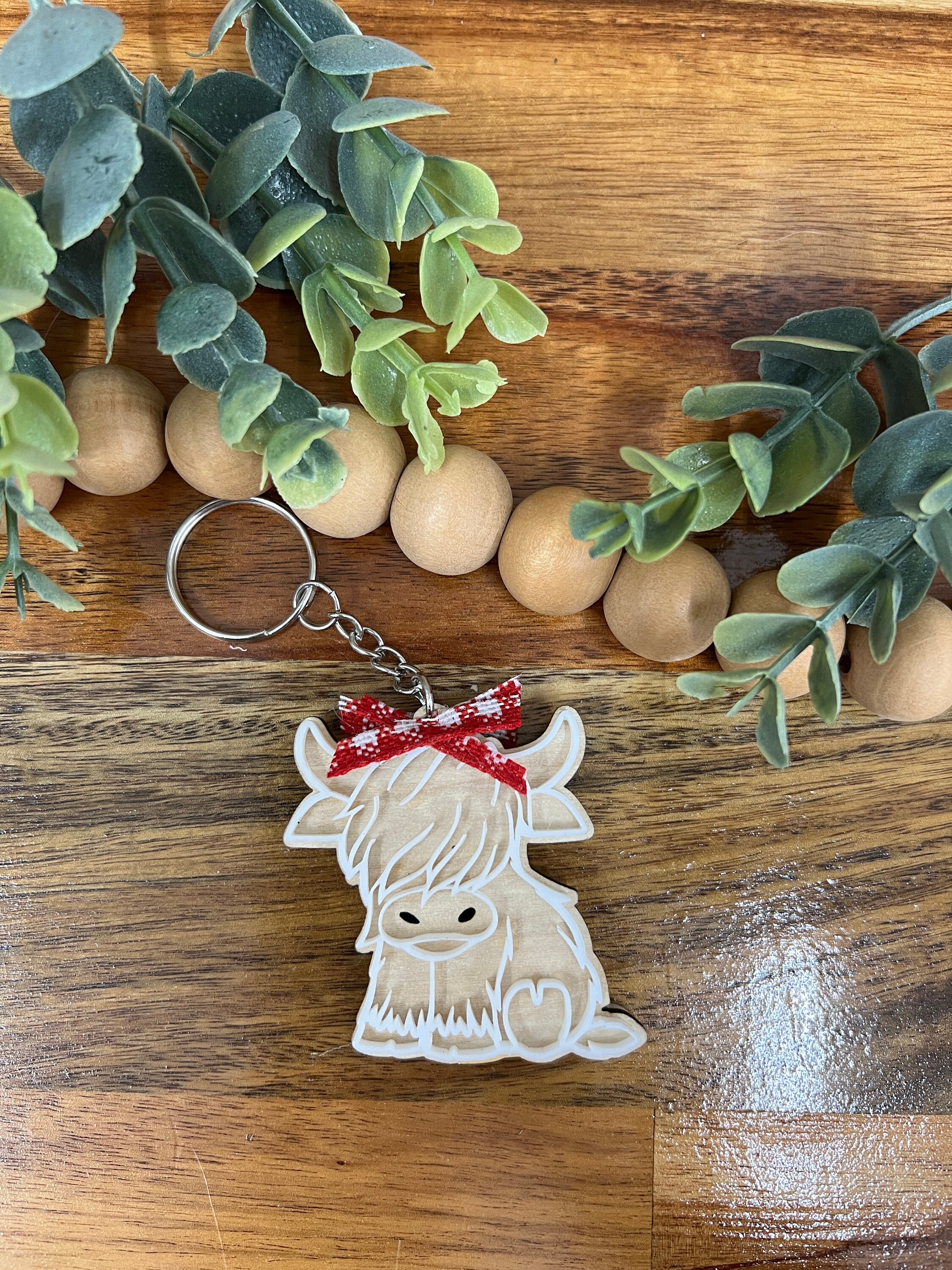 Highland Cow Keychain Etsy