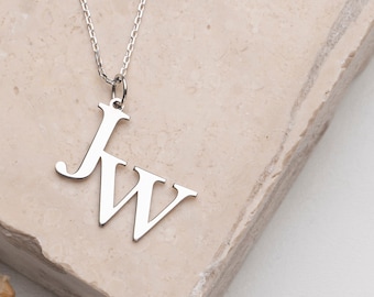 Mother Personalized Letter Necklace Jewelry Silver Letter Necklace Special Birthday Women's Gift Two First Special Gift for Mother Christmas