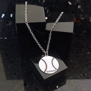 Number Necklace ,Personalized Baseball, Sports Gifts, Number Pendant , Personalized Number, Baseball Silver Necklace, Baseball Gift, Sport image 2