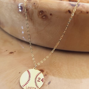 Number Necklace ,Personalized Baseball, Sports Gifts, Number Pendant , Personalized Number, Baseball Silver Necklace, Baseball Gift, Sport image 3