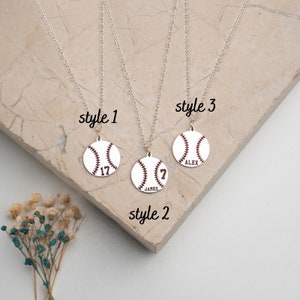 Number Necklace ,Personalized Baseball, Sports Gifts, Number Pendant , Personalized Number, Baseball Silver Necklace, Baseball Gift, Sport image 7