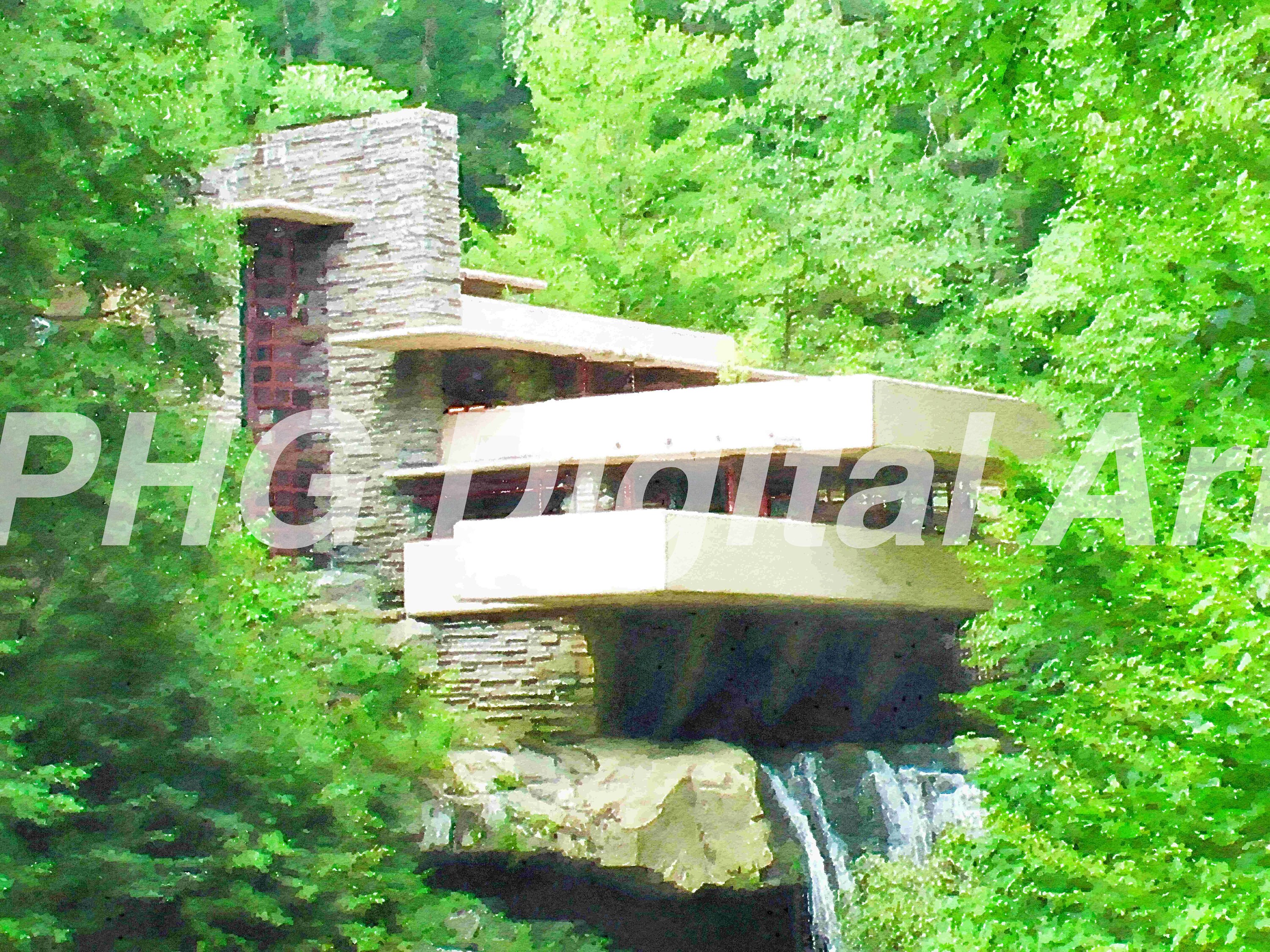 Fallingwater - Frank Lloyd Wright Wall Art Digital Download - Etsy