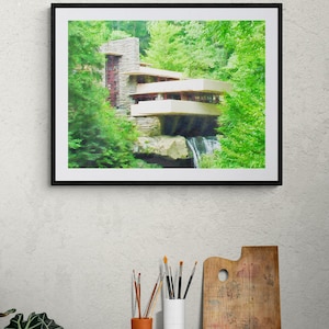FallingWater - Frank Lloyd Wright Wall Art Digital Download