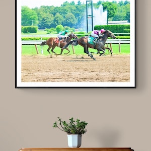 Saratoga Springs Horse Race at the Finish Line Wall Art Digital Download
