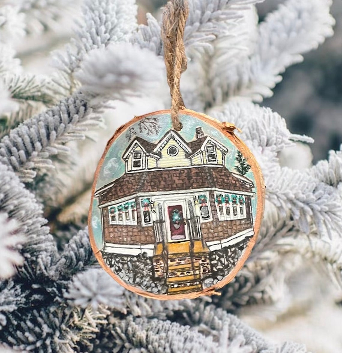 Custom Ornament Wooden Personalized House Ornament Unique and Special Housewarming Gift Home