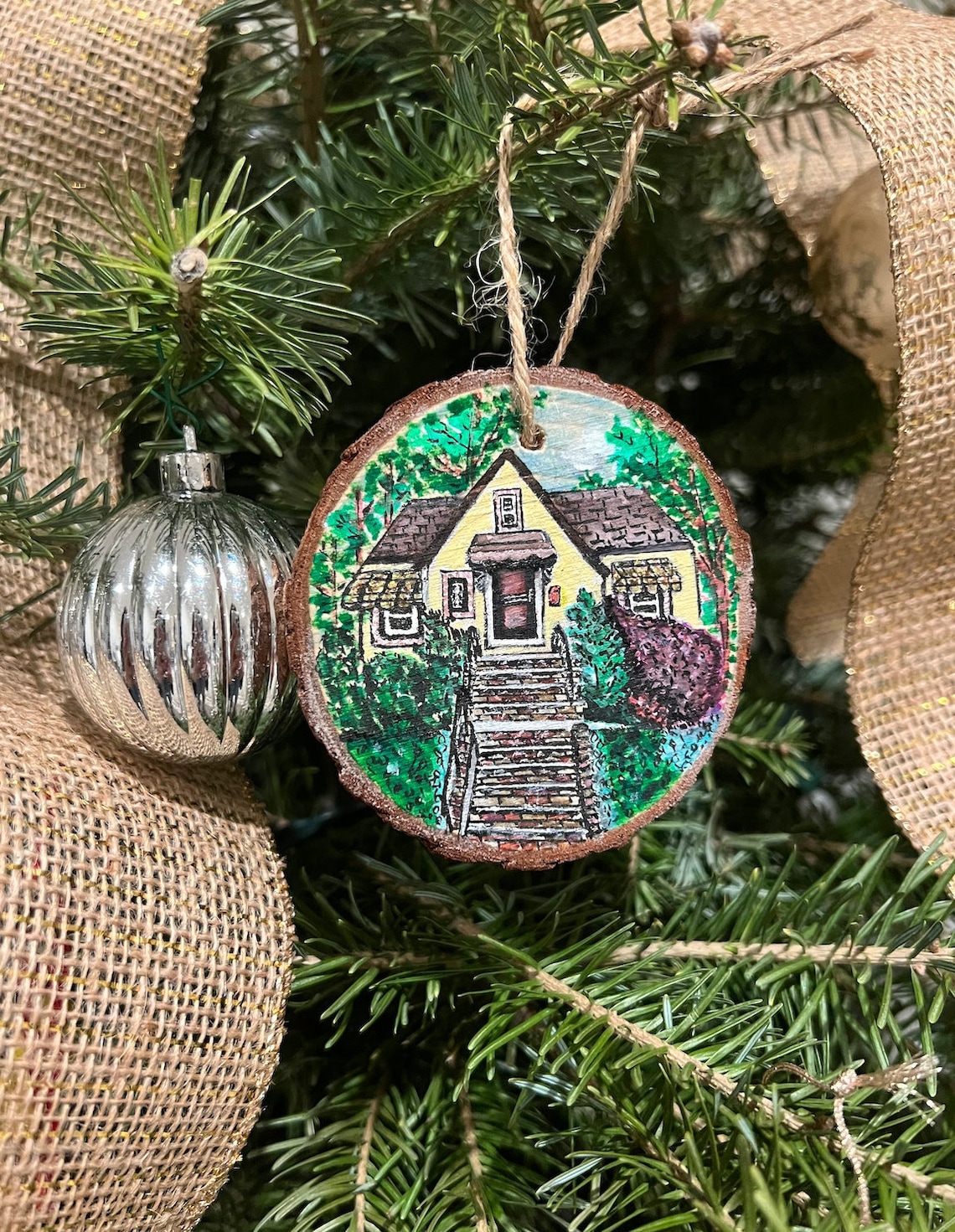 Custom Ornament Wooden Personalized House Ornament Unique and Special Housewarming Gift Home