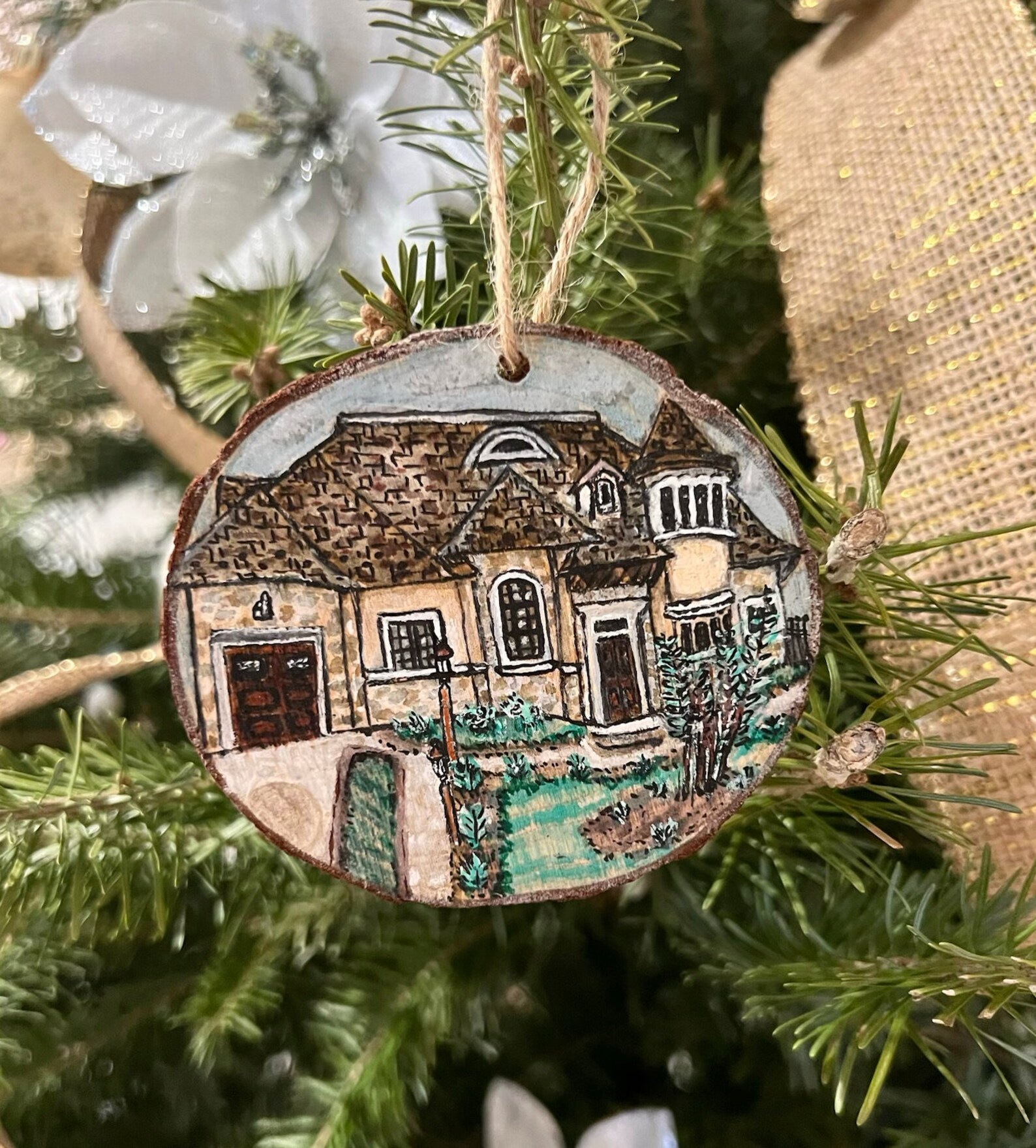 Custom Ornament Wooden Personalized House Ornament Unique and Special Housewarming Gift Home