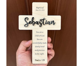 Personalized Baptism Cross Gift, Baptized Gift, Christening Gift, Baby Dedication Wooden Cross, Dedication Gift for Baby